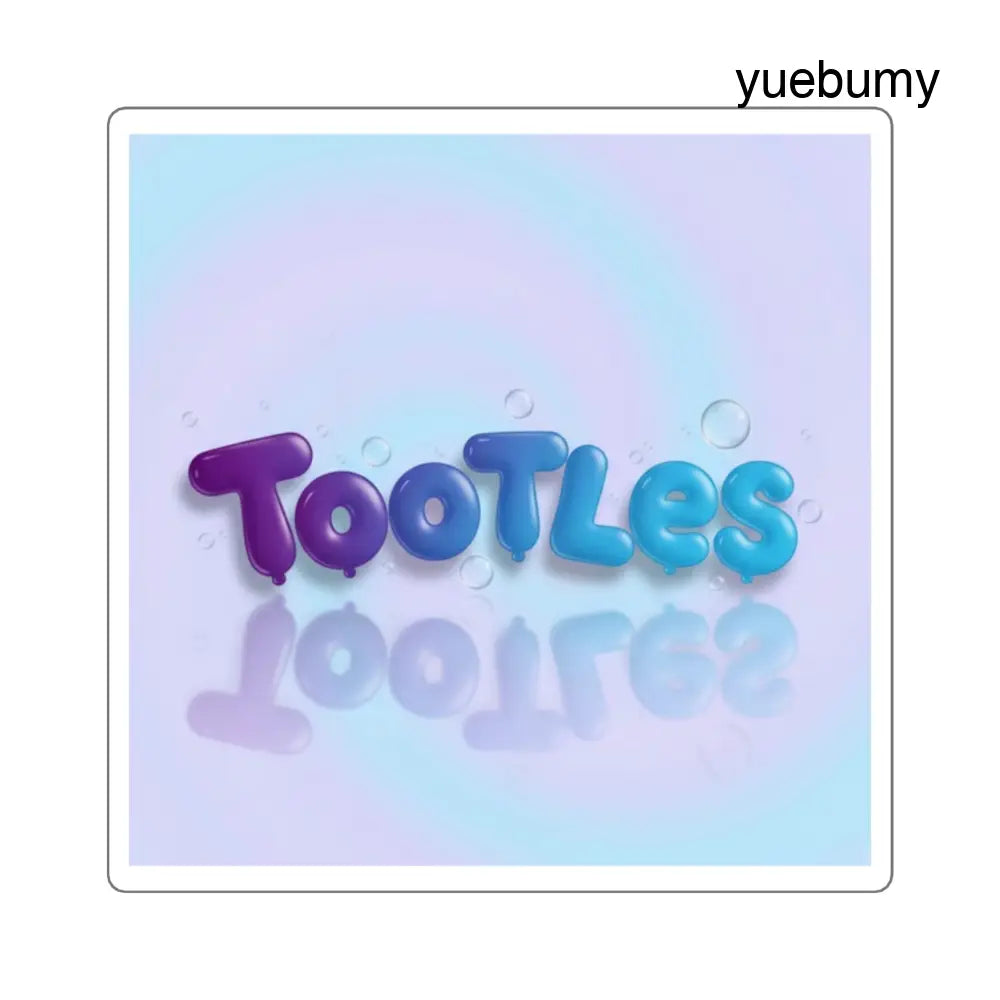 Copy of Tootles Square Sticker, Cute Retro Text Decal - 2’’ × 2’’ / White - Stickers
