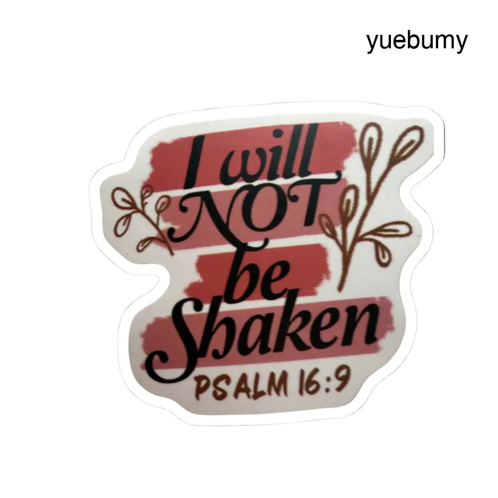 Inspirational ’I Will Not Be Shaken’ Psalm 16:9 Kiss-Cut Sticker - 3’’ × 3’’ / White - Stickers