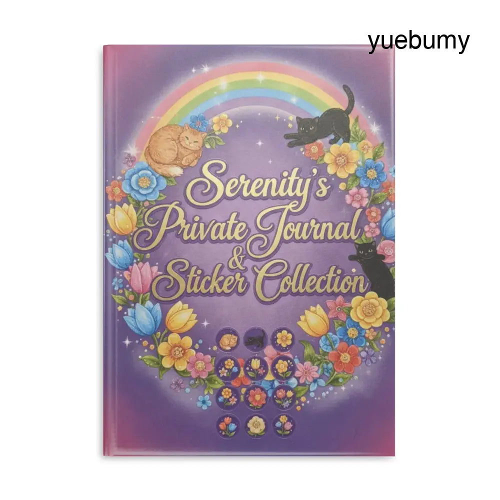 Personalized Serenity Hardcover Notebook, Puffy-Cover Journal & Sticker Book for Girls - A4 / Blank / Glossy - Paper