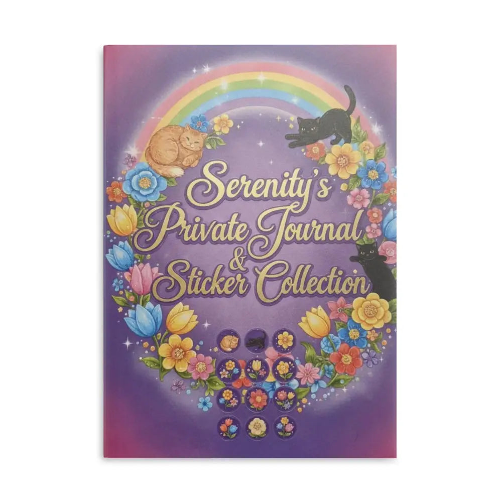 Personalized Serenity Hardcover Notebook, Puffy-Cover Journal & Sticker Book for Girls - A4 / Dotgrid / Matte - Paper