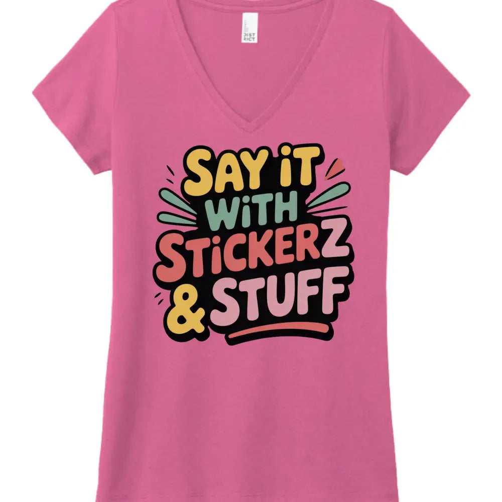 Say it with Stickerz - Fuchsia Frost / XS - Printed T-Shirts