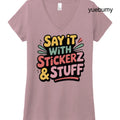 Say it with Stickerz - Hthrd Lavender / XS - Printed T-Shirts