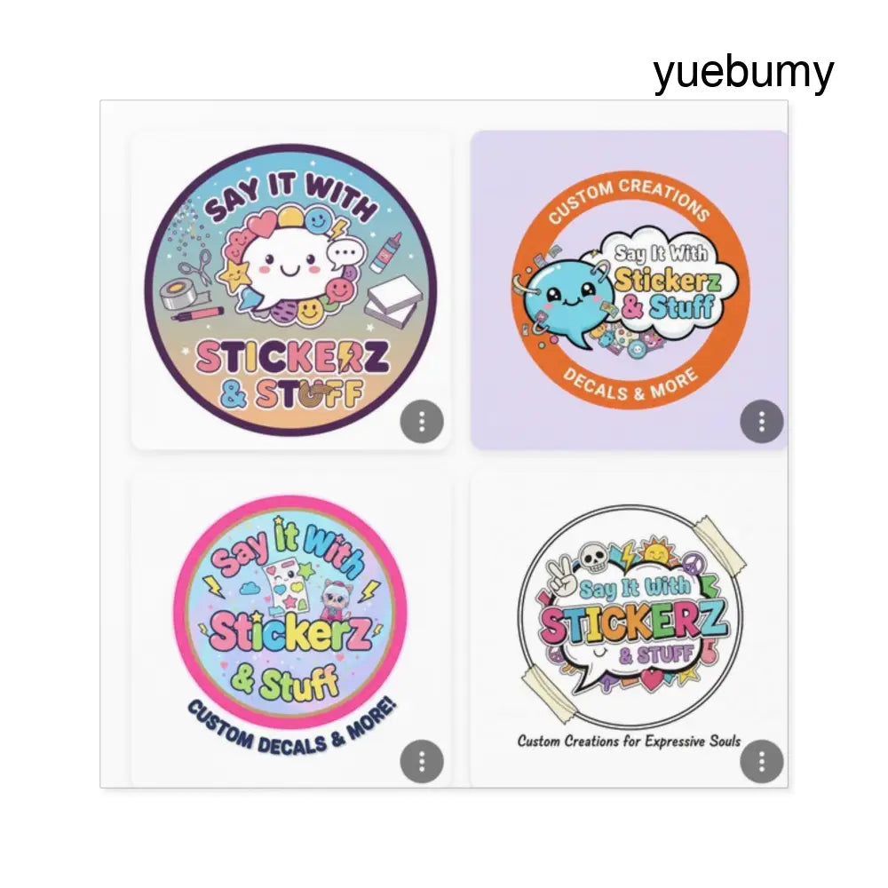 Say It with Stickerz Logo Square Stickers - Square / 2’’ × 2’’ / White - Paper products