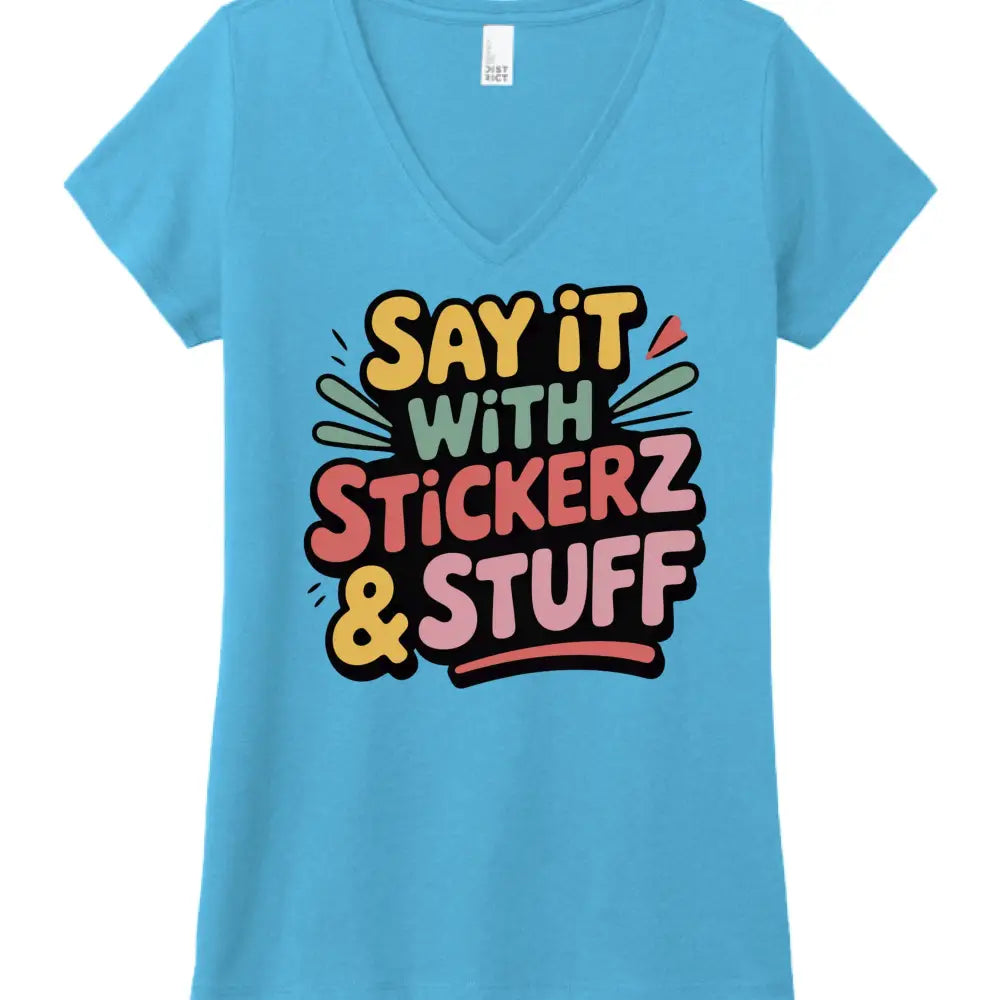 Say it with Stickerz - Turquoise Frst / XS - Printed T-Shirts