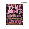 Square Sticker, ’To My Daughter I Love You’ Sentimental Gift - 2’’ × 2’’ / White - Paper products